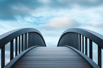 Obraz premium Modern Bridge Design Connecting Two Sides with a Symbol of Cooperation and Unity