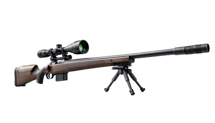 Photo of old military riffle isolated on transparent background.png