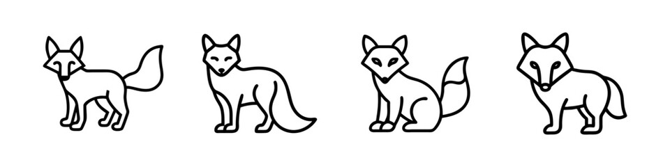 fox icon, fox line art - simple line art of fox, perfect for fox logos and icons