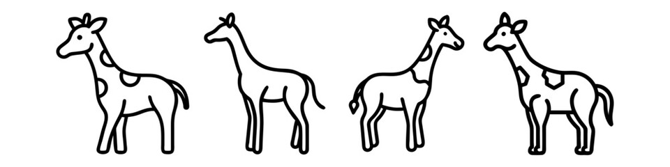 giraffe icon, giraffe line art - simple line art of giraffe, perfect for giraffe logos and icons