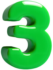 Fototapeta premium 3(green number three)