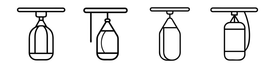 punching bag icon, punching bag line art - simple line art of punching bag, perfect for punching bag logos and icons
