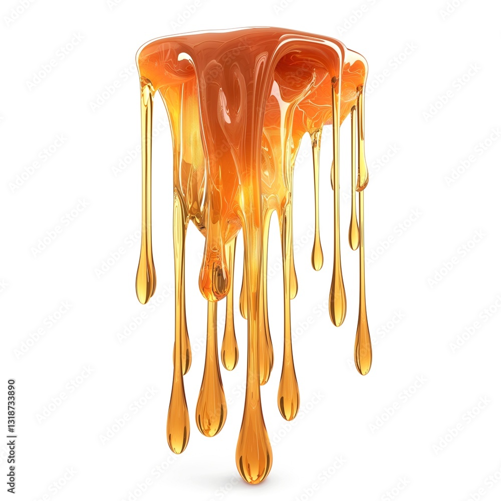 Poster golden honey drips and oozes in a spectacular display of texture and color.