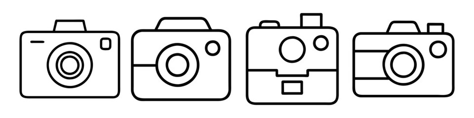 CAMERA icon, CAMERA line art - simple line art of CAMERA, perfect for CAMERA logos and icons