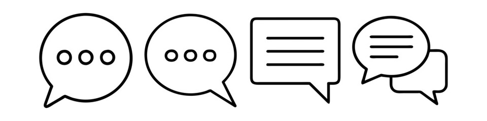 chat bubble icon, chat bubble line art - simple line art of chat bubble, perfect for chat bubble logos and icons