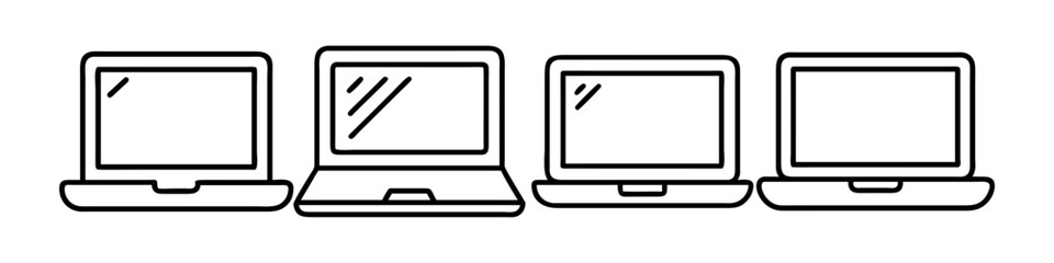 laptop icon, laptop line art - simple line art of laptop, perfect for laptop logos and icons