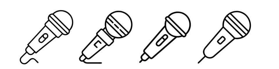 microphone icon, microphone line art - simple line art of microphone, perfect for microphone logos and icons