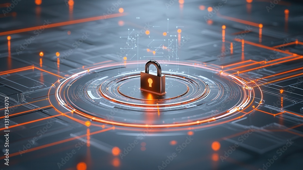 Poster digital cloud security representation showcasing cybersecurity and data protection concepts with abs