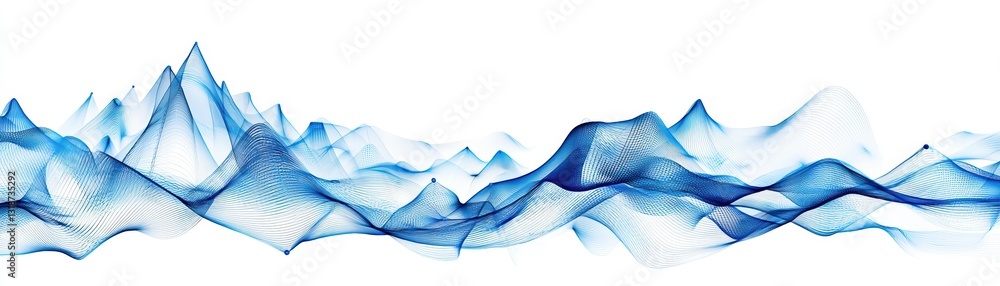 Poster animated flowing graph lines moving seamlessly in the air creating abstract visual waves