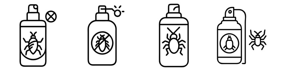 bug spray icon, bug spray line art - simple line art of bug spray, perfect for bug spray logos and icons