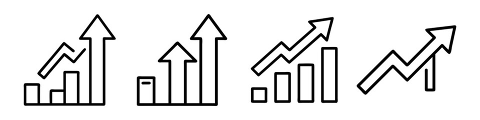 Fototapeta premium growth arrow icon, growth arrow line art - simple line art of growth arrow, perfect for growth arrow logos and icons