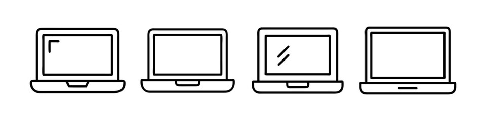 laptop icon, laptop line art - simple line art of laptop, perfect for laptop logos and icons