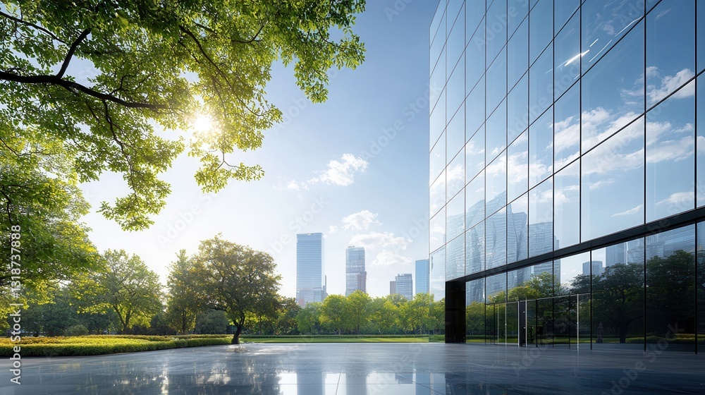 Aufkleber elegant and sustainable urban development showcasing modern architecture and cityscape with skyscrap