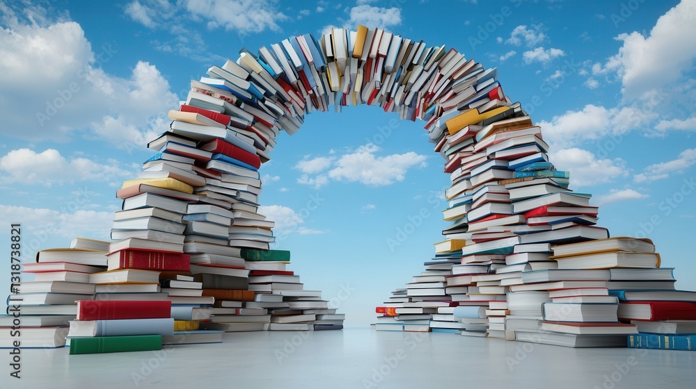 Poster enchanting conceptual image depicting the expansive nature of knowledge and learning showcased throu