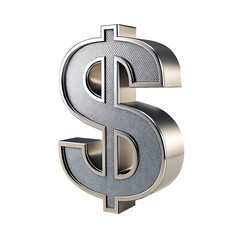 A 3D render of a dollar icon in PNG format, featuring a sleek and modern design, perfect for financial and monetary themes