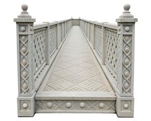 Ornate stone footbridge on a transparent background