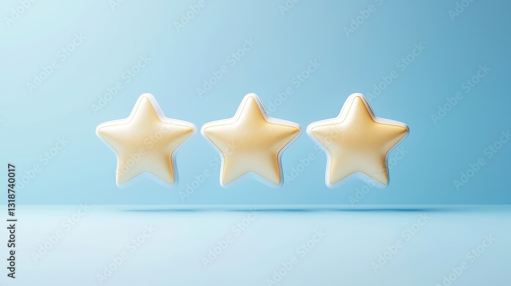 Poster dynamic 3d vector animation, celebrating exceptional service with enthusiastic five-star reviews, in