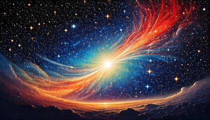 Majestic Space Whirlpool with Bright Galactic Core

