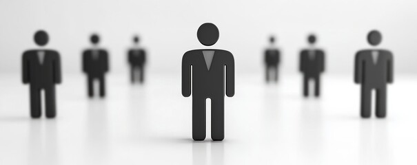 human resource concept featuring a leader among multiple figures, representing finding the right person for the job.