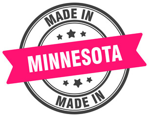Made in Minnesota round sign. Made in Minnesota stamp.