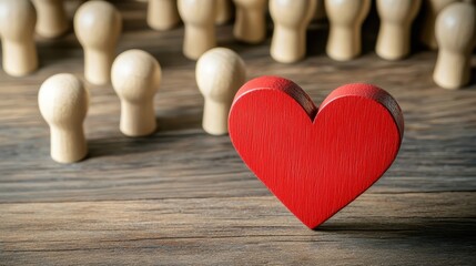 Heart symbol represents customer loyalty retention in business. Creative marketing concept.