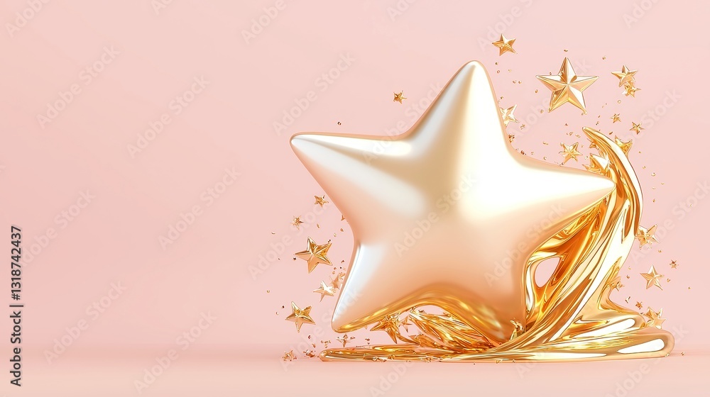 Poster 3d vector motion graphic celebrating unmatched satisfaction, dynamic visual representation of pure j