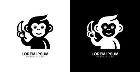 monkey logo design holding a banana