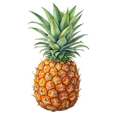 Fototapeta premium Cartoonist realistic Pineapple in PNG Transparent background. 