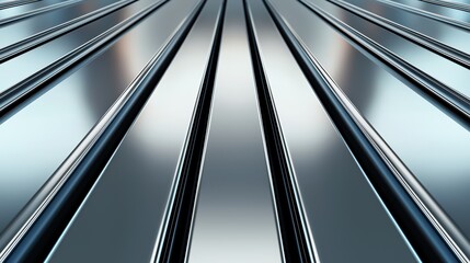 Obraz premium Reflective Polished Metal Surface with Stripes Creating Beautiful Light Patterns