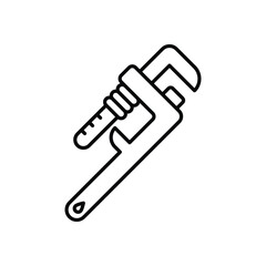 Pipe Wrench Vector icon