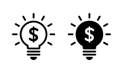 Light bulb with dollar currency icon. Money idea sign symbol