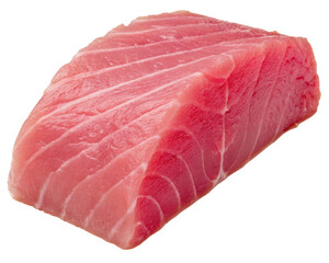 Fresh slice of tuna sashimi isolated on a transparent background, Generative AI