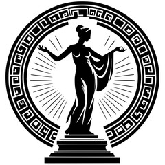 Silhouette of an ancient statue