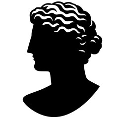 Silhouette of an ancient statue