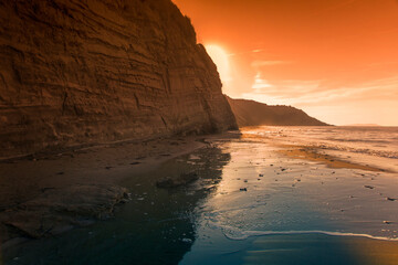 wonderful summer view, awesome nature scene in Greece, Corfu, Santa barbara beach