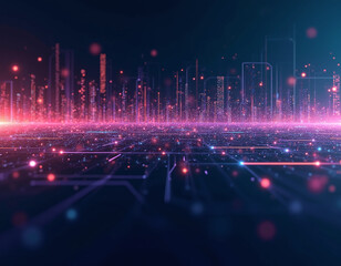 abstract  digital waves - techno background