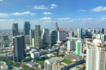 Fototapeta premium Abstract blur cityscape skyline building with blue sky background