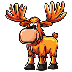 Obraz premium moose cartoon vector illustration 