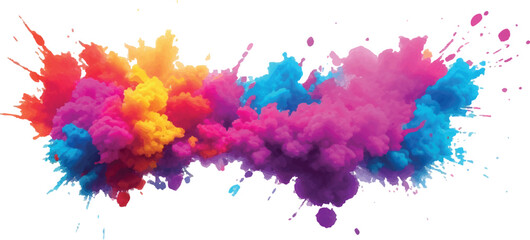 
Abstract Watercolor Brush Strokes, Stains, and Colorful Splashes Forming a Stunning, Explosive Visual Experience, Combining Artistic Expression with a Clean, White Canvas Backdrop.
