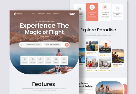 Travel Agency Landing Page Layout Design
