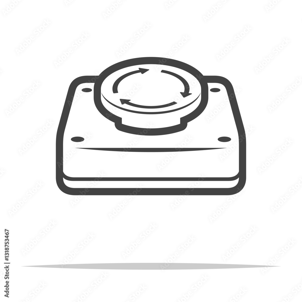 Canvas Prints emergency stop button outline icon transparent vector isolated