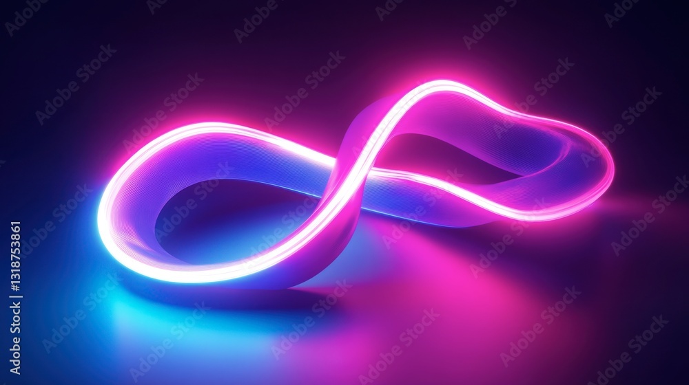 Poster luminous neon curves and elegant glowing streaks floating in a digital 3d space with a futuristic at
