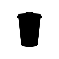Black Recycle bin bottle sweater silhouette vector illustration on white background
