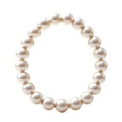 Obraz premium Elegant white pearl necklace laid out in a circular shape, perfect for adding a touch of sophistication to any outfit.