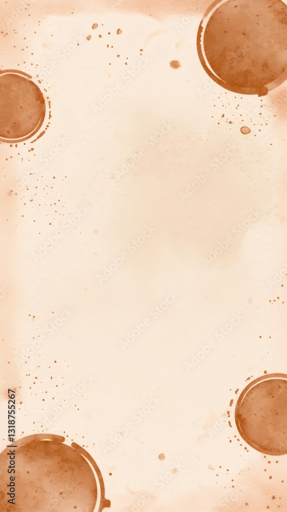 Poster vintage coffee stained background with splashed marks, creating weathered, nostalgic texture for rus