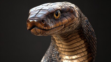 Fototapeta premium Intricate Close-Up of a Snake with Detailed Scales in Natural Habitat
