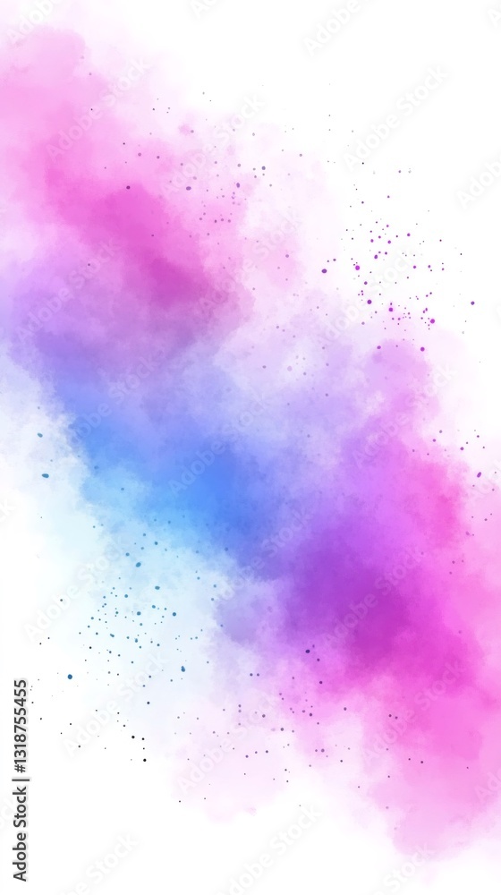 Poster colorful powder particles exploding creating a vibrant abstract design with copy space on a white ba