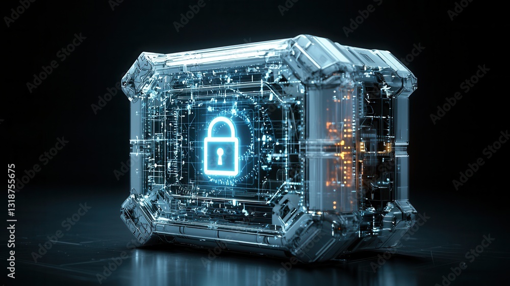 Poster high tech encryption and firewall protection concept a futuristic digital security system with advan