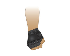 Vector design of a clenched hand wearing a black glove that looks fashionable and elegant
