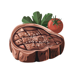 Grilled Steak Illustration: Perfect for Food Menus Recipes